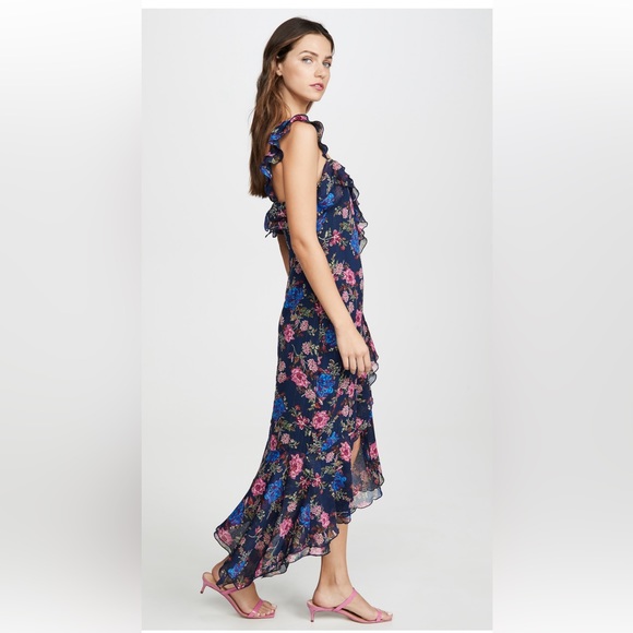 Wayf Issy Ruffle Strap Midi Dress - Picture 2 of 3